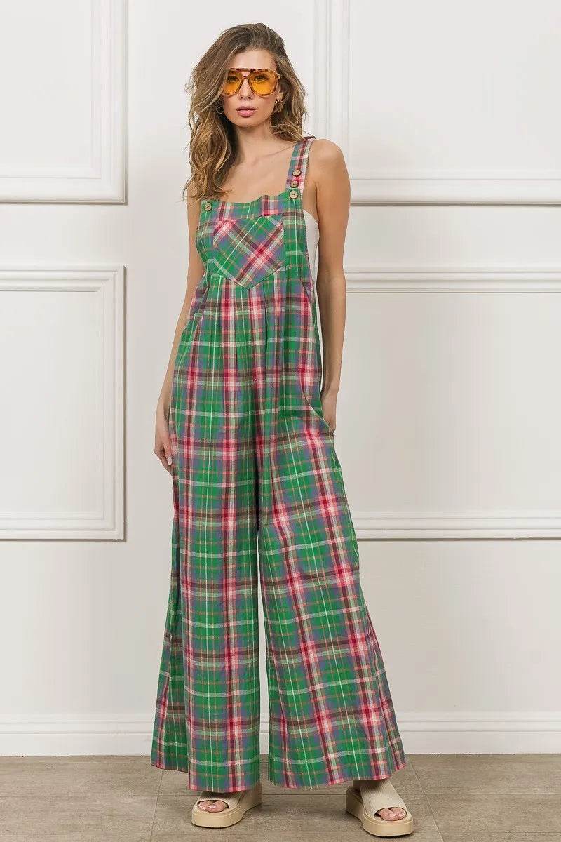 BiBi Multi Color Check Plaid Overall - Shop Style & More | Fresh Looks, Everyday Deals & Free Shipping