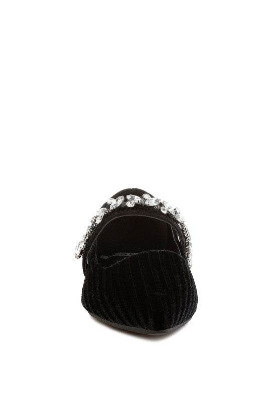 Dresden Diamante Brooch Velvet Ballerinas - Shop Style & More | Fresh Looks, Everyday Deals & Free Shipping