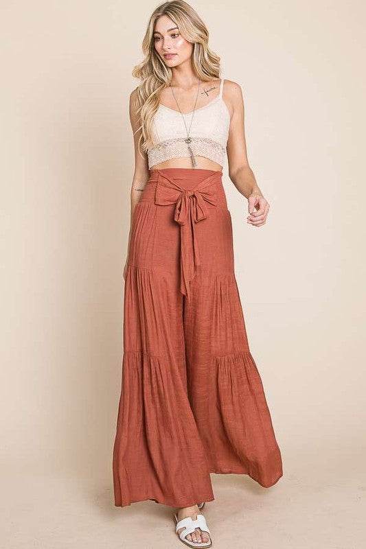 Tie front ruched waist back pants - Shop Style & More | Fresh Looks, Everyday Deals & Free Shipping