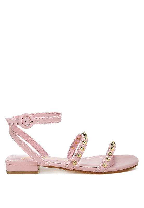 Flippity Studded Ankle Strap Flat Sandals - Shop Style & More | Fresh Looks, Everyday Deals & Free Shipping