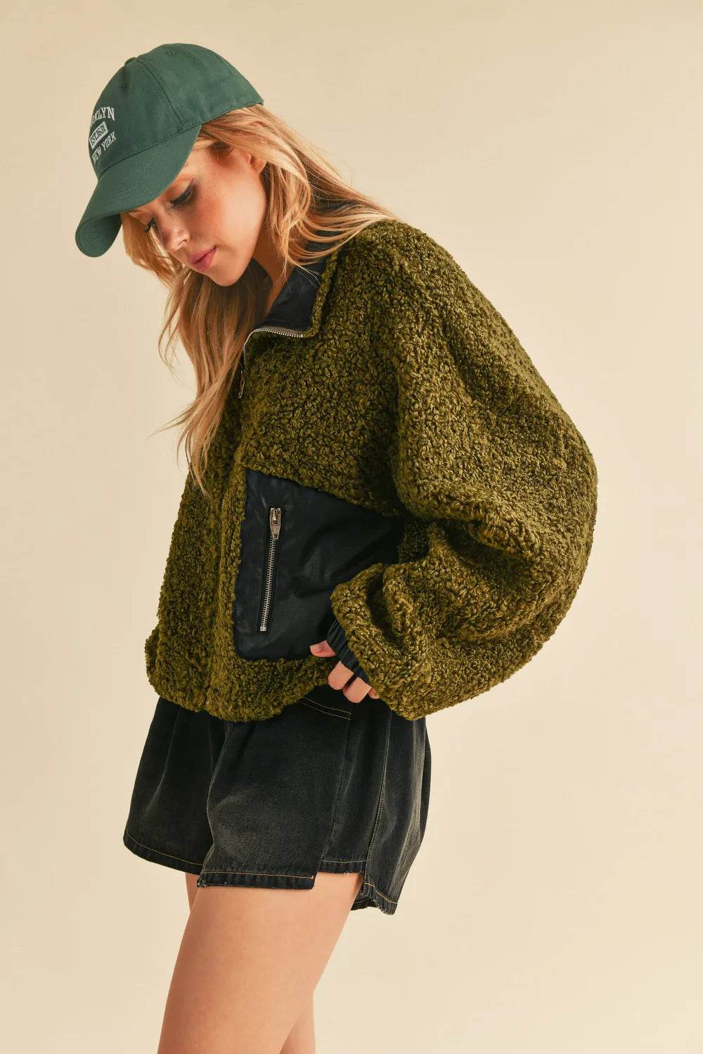 Aemi + Co Collared Neck Zip Up Sherpa Jacket - Shop Style & More | Fresh Looks, Everyday Deals & Free Shipping