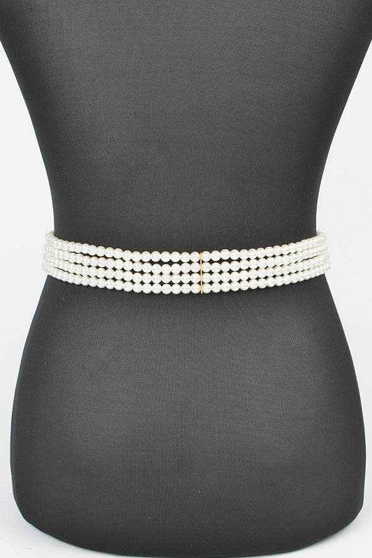 Oversize Satin Flower Pearl Strand Elastic Belt - Shop Style & More | Fresh Looks, Everyday Deals & Free Shipping