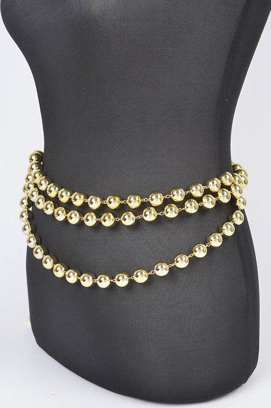 Layered Metallic CCB Beads Iconic Chain Belt - Shop Style & More | Fresh Looks, Everyday Deals & Free Shipping