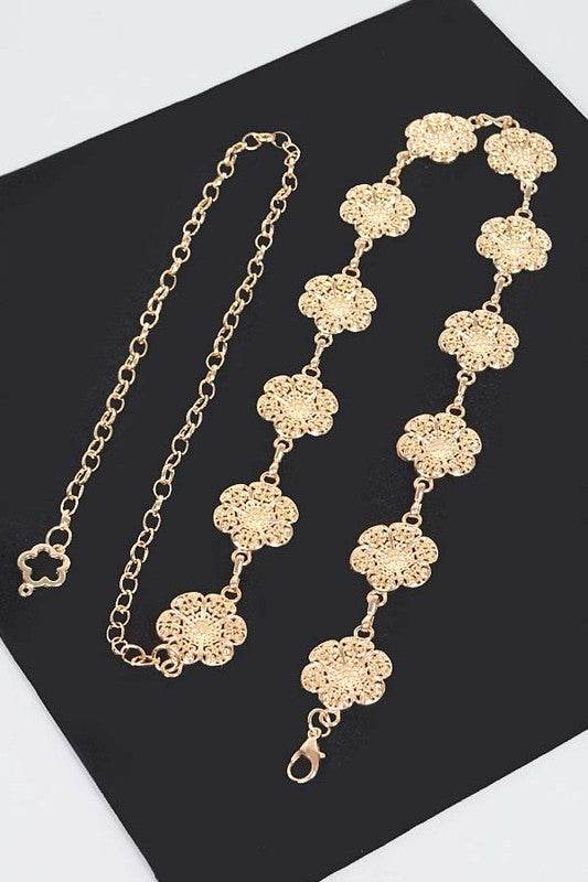 Flower Filigree Station Chain Belt - Shop Style & More | Fresh Looks, Everyday Deals & Free Shipping