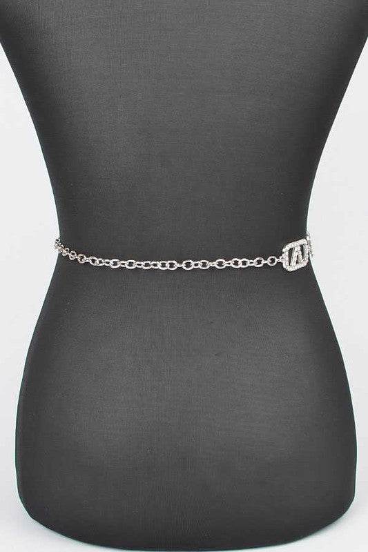 Plus Size Rhinestone Logo Chain Belt - Shop Style & More | Fresh Looks, Everyday Deals & Free Shipping