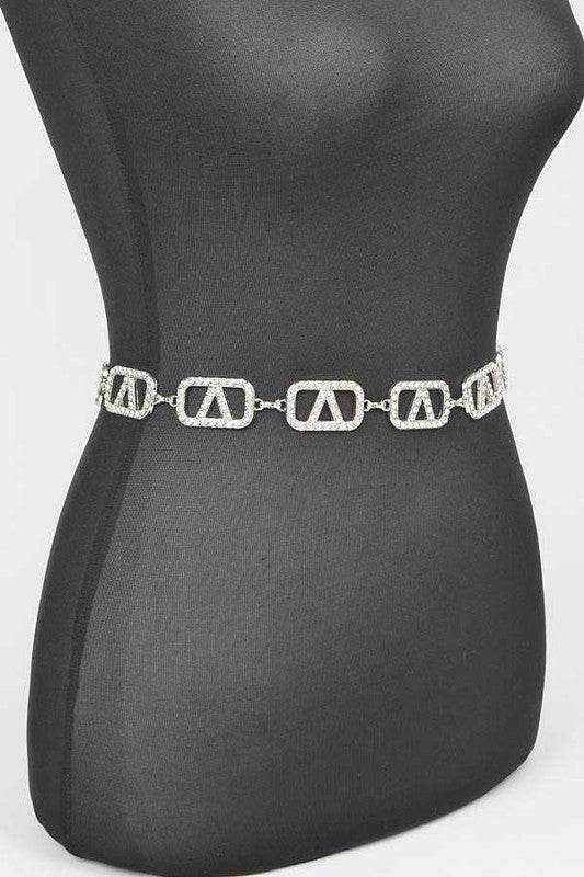 Plus Size Rhinestone Logo Chain Belt - Shop Style & More | Fresh Looks, Everyday Deals & Free Shipping