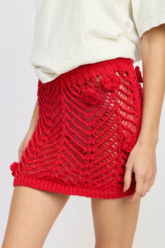 CROCHET MINI SKIRT WTIH ROSETTE DETAIL - Shop Style & More | Fresh Looks, Everyday Deals & Free Shipping