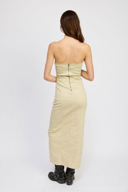 LACE UP CORSET DRESS WITH FRONT SLIT - Shop Style & More | Fresh Looks, Everyday Deals & Free Shipping