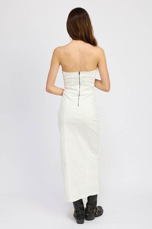 LACE UP CORSET DRESS WITH FRONT SLIT - Shop Style & More | Fresh Looks, Everyday Deals & Free Shipping