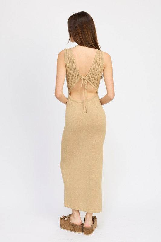 CROCHET MAXI DRESS WITH BACK TIE DETAIL - Shop Style & More | Fresh Looks, Everyday Deals & Free Shipping
