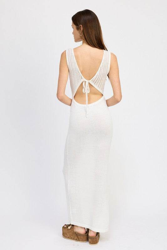 CROCHET MAXI DRESS WITH BACK TIE DETAIL - Shop Style & More | Fresh Looks, Everyday Deals & Free Shipping