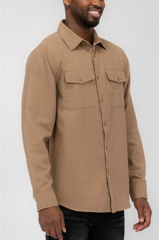 Weiv Mens Solid Flannel Shirt - Shop Style & More | Fresh Looks, Everyday Deals & Free Shipping