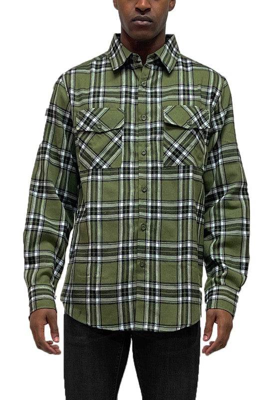 LONG SLEEVE FLANNEL FULL PLAID CHECKERED SHIRT - Shop Style & More | Fresh Looks, Everyday Deals & Free Shipping