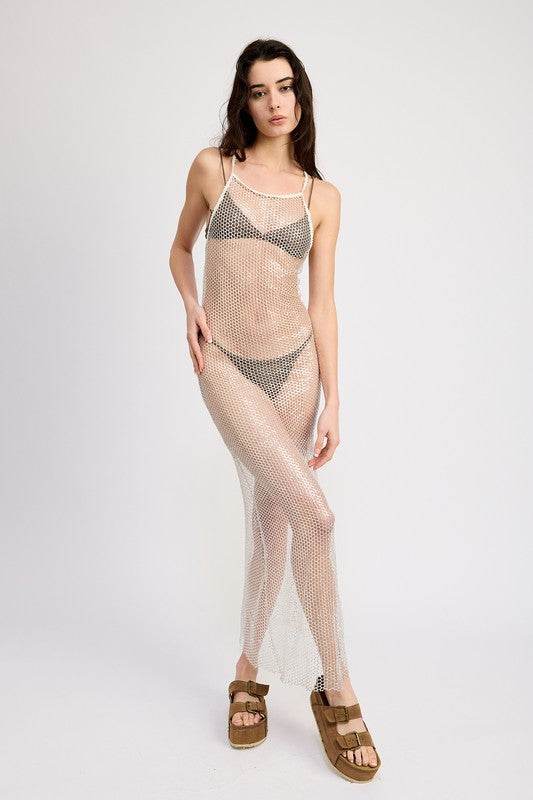 FISH NET HALTER MAXI DRESS - Shop Style & More | Fresh Looks, Everyday Deals & Free Shipping