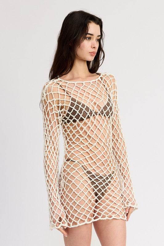 BOLD CROCHET MINI DRESS WITH OPEN BACK - Shop Style & More | Fresh Looks, Everyday Deals & Free Shipping