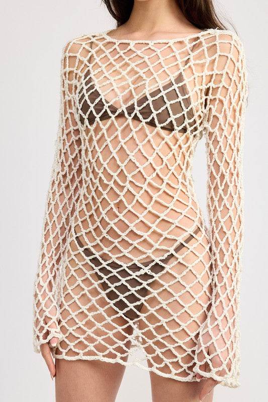 BOLD CROCHET MINI DRESS WITH OPEN BACK - Shop Style & More | Fresh Looks, Everyday Deals & Free Shipping