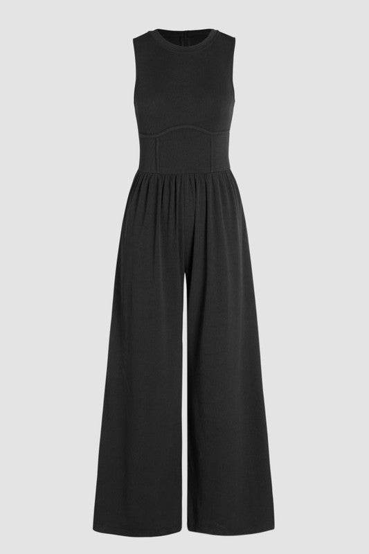 Cinched Waist Sleeveless Wide Leg Jumpsuit - Shop Style & More | Fresh Looks, Everyday Deals & Free Shipping