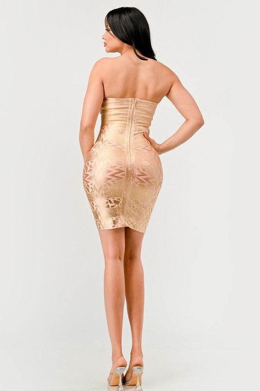 Gilded Glamour Strapless Dress - Shop Style & More | Fresh Looks, Everyday Deals & Free Shipping