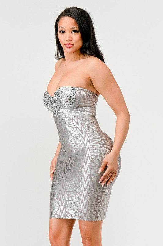 Gilded Glamour Strapless Dress - Shop Style & More | Fresh Looks, Everyday Deals & Free Shipping
