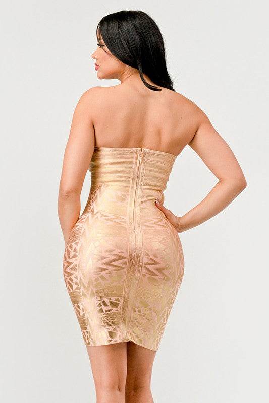 Gilded Glamour Strapless Dress - Shop Style & More | Fresh Looks, Everyday Deals & Free Shipping