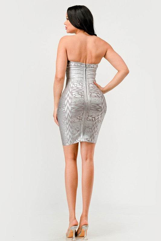 Gilded Glamour Strapless Dress - Shop Style & More | Fresh Looks, Everyday Deals & Free Shipping