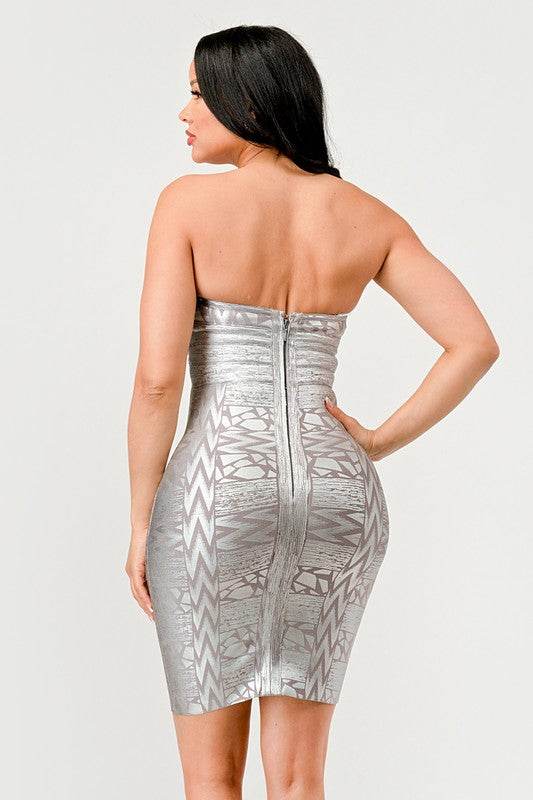 Gilded Glamour Strapless Dress - Shop Style & More | Fresh Looks, Everyday Deals & Free Shipping