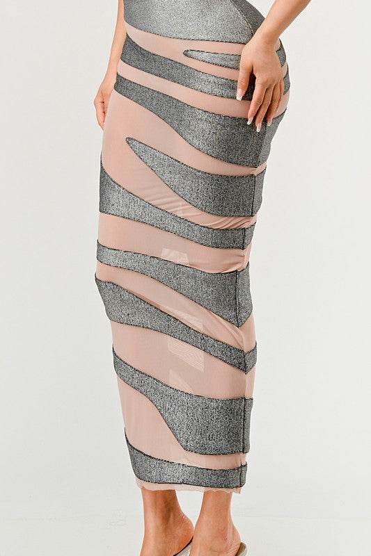 Metallic Bandage Mesh Insert Dress - Shop Style & More | Fresh Looks, Everyday Deals & Free Shipping