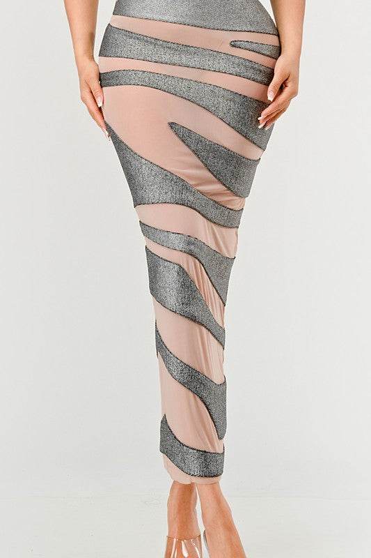 Metallic Bandage Mesh Insert Dress - Shop Style & More | Fresh Looks, Everyday Deals & Free Shipping
