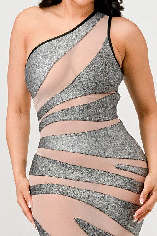 Metallic Bandage Mesh Insert Dress - Shop Style & More | Fresh Looks, Everyday Deals & Free Shipping