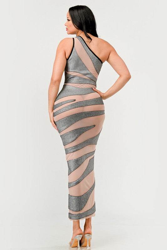 Metallic Bandage Mesh Insert Dress - Shop Style & More | Fresh Looks, Everyday Deals & Free Shipping