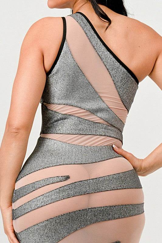 Metallic Bandage Mesh Insert Dress - Shop Style & More | Fresh Looks, Everyday Deals & Free Shipping