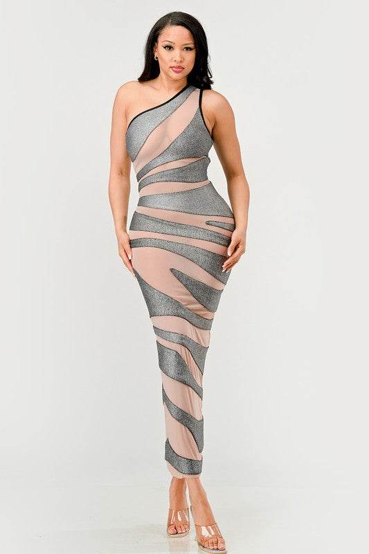 Metallic Bandage Mesh Insert Dress - Shop Style & More | Fresh Looks, Everyday Deals & Free Shipping