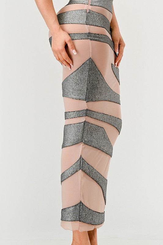 Metallic Bandage Mesh Insert Dress - Shop Style & More | Fresh Looks, Everyday Deals & Free Shipping
