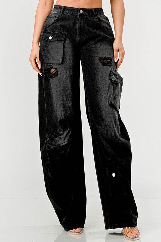 Athina Black washed out cargo pants - Shop Style & More | Fresh Looks, Everyday Deals & Free Shipping