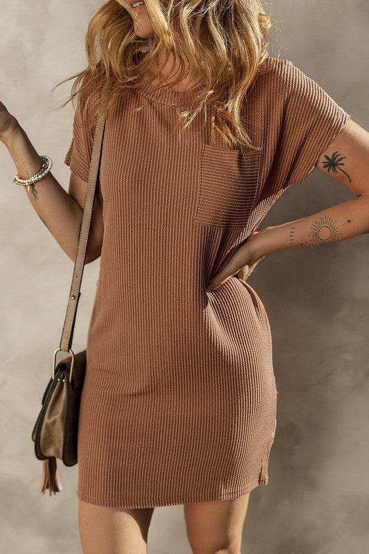 Ribbed Knit T-shirt Shift Dress - Shop Style & More | Fresh Looks, Everyday Deals & Free Shipping
