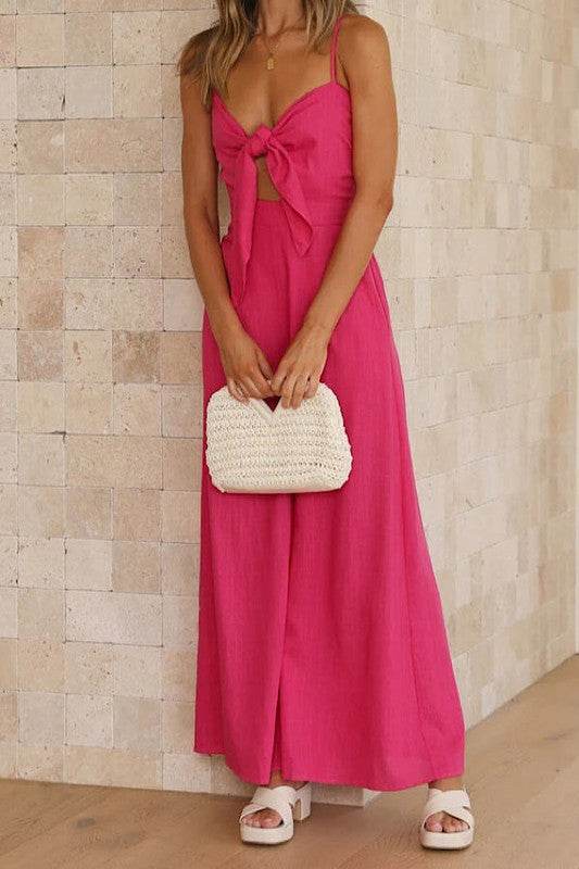 Knot front jumpsuit - Shop Style & More | Fresh Looks, Everyday Deals & Free Shipping