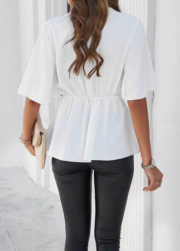 Tie front v-neck blouse - Shop Style & More | Fresh Looks, Everyday Deals & Free Shipping