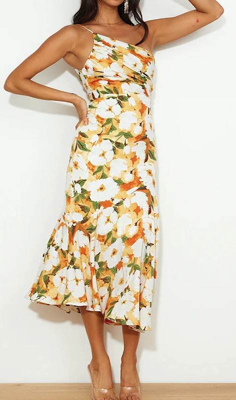 One shoulder floral print dress - Shop Style & More | Fresh Looks, Everyday Deals & Free Shipping