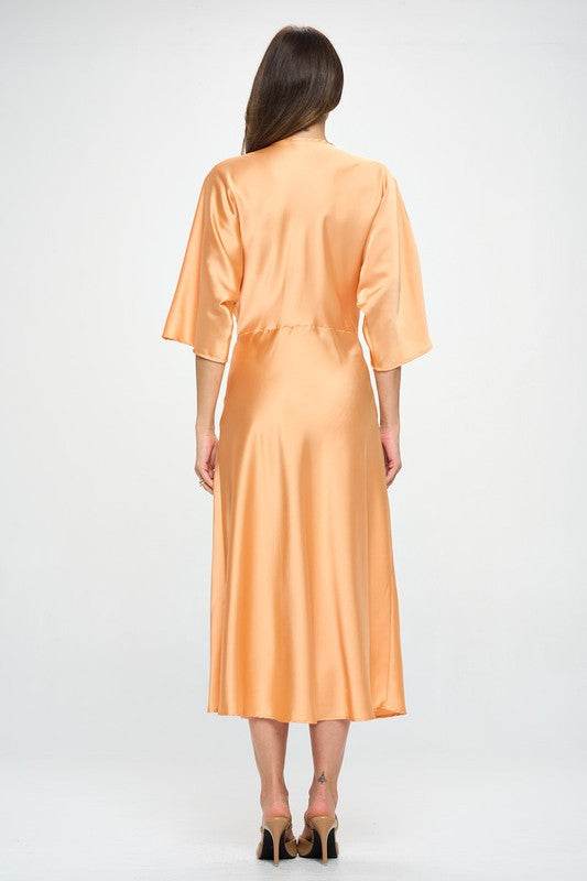 Made in USA Satin Stretch Solid Dress w Twist - Shop Style & More | Fresh Looks, Everyday Deals & Free Shipping