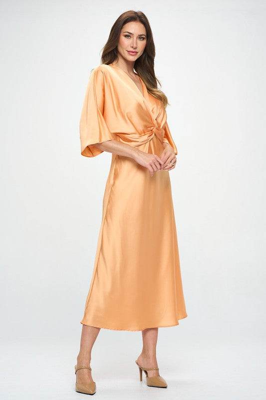 Made in USA Satin Stretch Solid Dress w Twist - Shop Style & More | Fresh Looks, Everyday Deals & Free Shipping