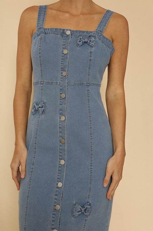 Denim dress with bow detailing - Shop Style & More | Fresh Looks, Everyday Deals & Free Shipping