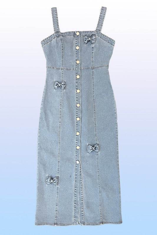 Denim dress with bow detailing - Shop Style & More | Fresh Looks, Everyday Deals & Free Shipping