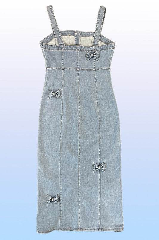 Denim dress with bow detailing - Shop Style & More | Fresh Looks, Everyday Deals & Free Shipping