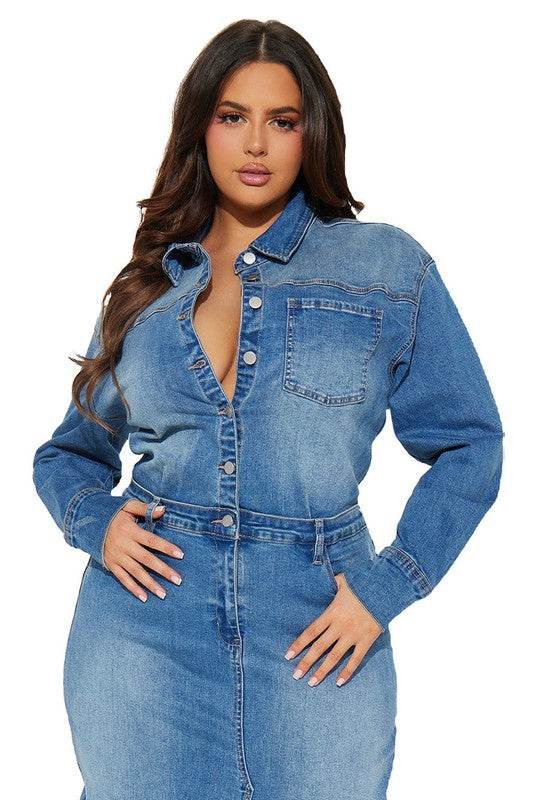 WOMEN FASHION DENIM LONG MAXI DRESS - Shop Style & More | Fresh Looks, Everyday Deals & Free Shipping