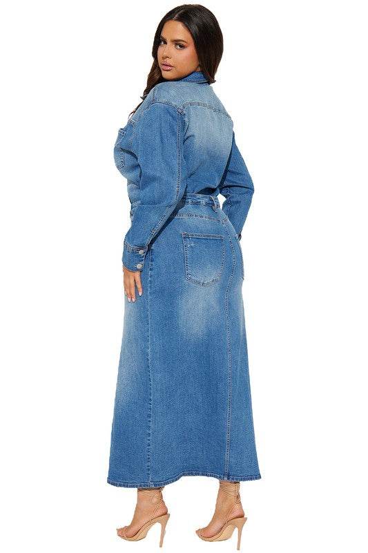 WOMEN FASHION DENIM LONG MAXI DRESS - Shop Style & More | Fresh Looks, Everyday Deals & Free Shipping