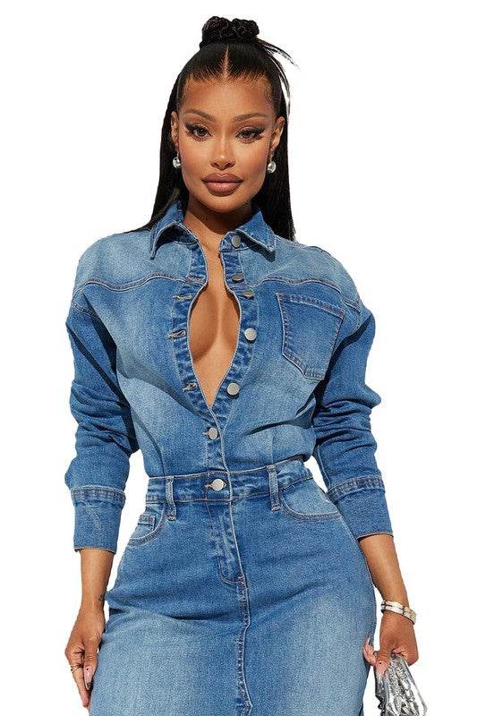 WOMEN FASHION DENIM LONG MAXI DRESS - Shop Style & More | Fresh Looks, Everyday Deals & Free Shipping
