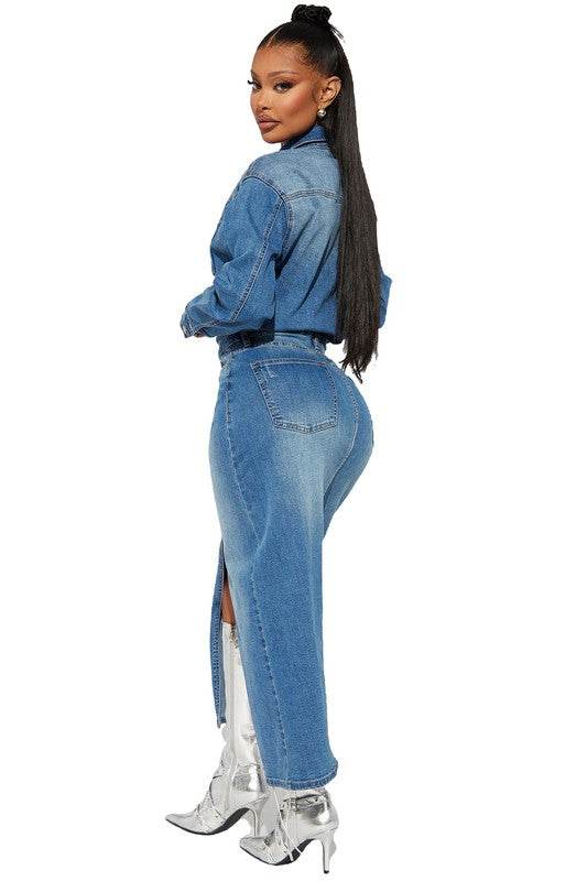 WOMEN FASHION DENIM LONG MAXI DRESS - Shop Style & More | Fresh Looks, Everyday Deals & Free Shipping