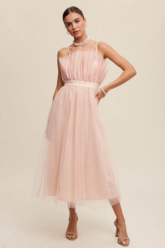 Paper Bag Frill Tulle Maxi Dress - Shop Style & More | Fresh Looks, Everyday Deals & Free Shipping