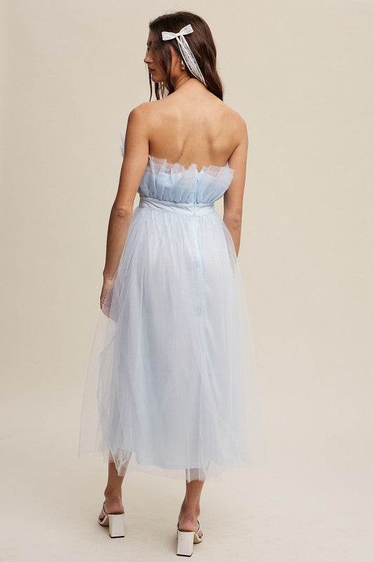 Paper Bag Frill Tulle Maxi Dress - Shop Style & More | Fresh Looks, Everyday Deals & Free Shipping
