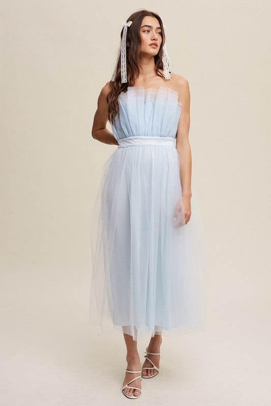 Paper Bag Frill Tulle Maxi Dress - Shop Style & More | Fresh Looks, Everyday Deals & Free Shipping